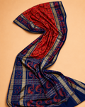 Authentic Sambalpuri Double Border Red & Blue by Bandha Stories