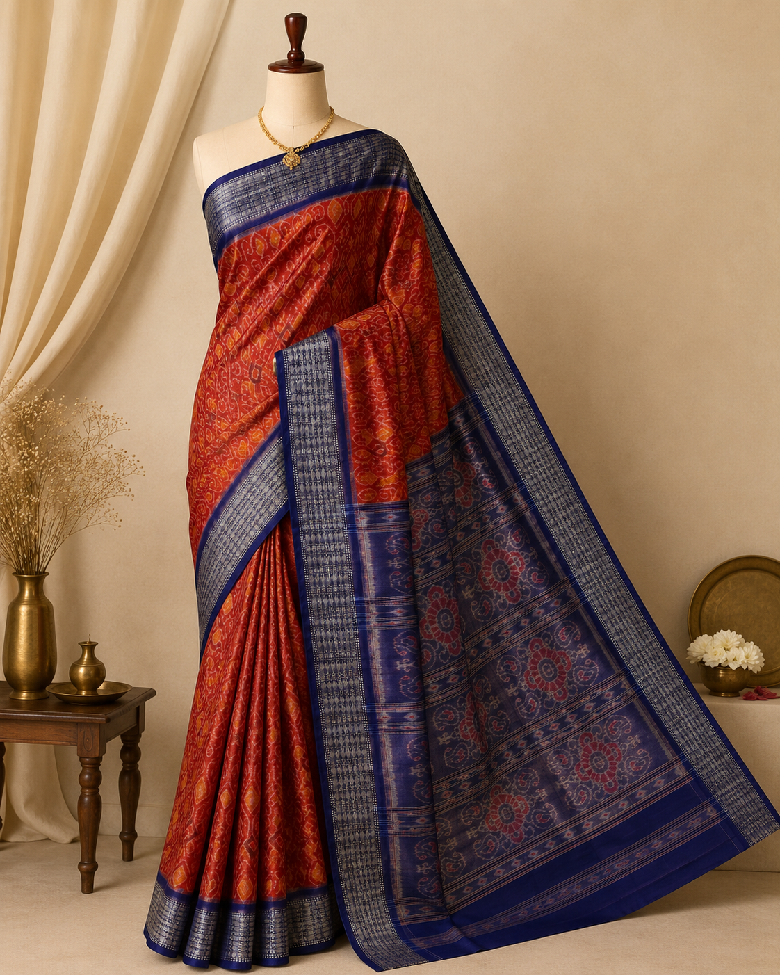 Elegant Tissue Cotton Sambalpuri Bandha Saree by Bandha Stories