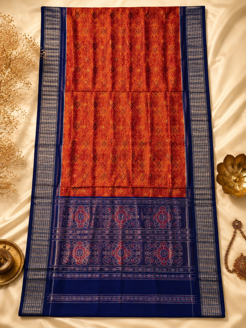 Elegant Tissue Cotton Sambalpuri Bandha Saree by Bandha Stories