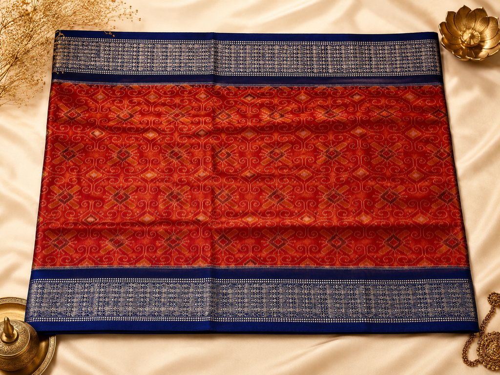 Elegant Tissue Cotton Sambalpuri Bandha Saree by Bandha Stories