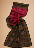 Traditional Sambalpuri Standard Double Border Saree with Animal & Chakra Motifs by Bandha Stories