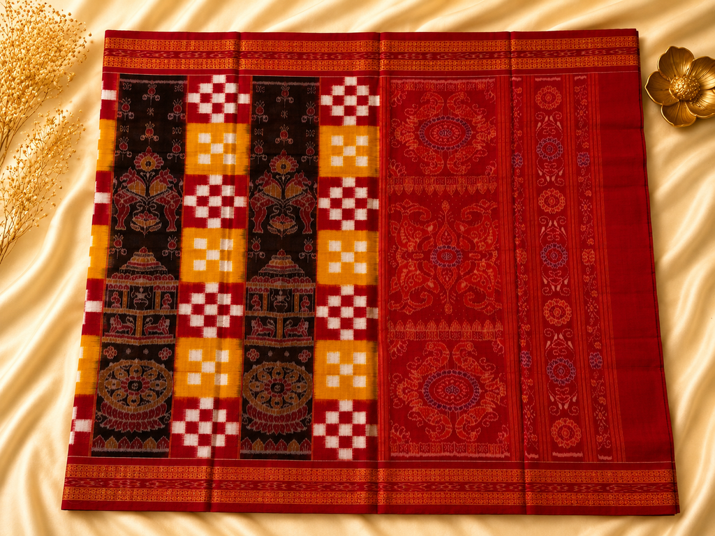 Authentic Sambalpuri Pasapalli Cotton Saree by Bandha Stories