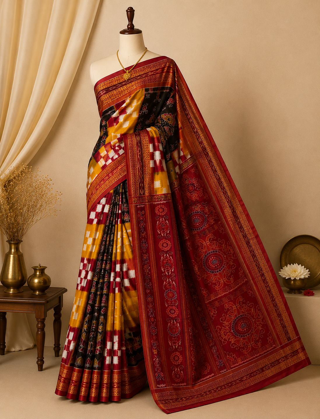 Authentic Sambalpuri Pasapalli Cotton Saree by Bandha Stories