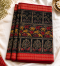 Heritage Black & Red Sambalpuri Bandha Saree with Gaja Motifs