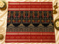 Majestic Sambalpuri Ikat Saree – Navy Blue with Palace & Dancer Motifs by Bandha Stories