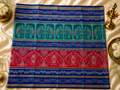 Authentic Multicolor Sambalpuri Cotton Saree with Royal Blue Pallu & Double Border